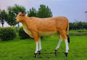 彩繪黃牛雕塑 仿真雕塑 步行街?jǐn)[件