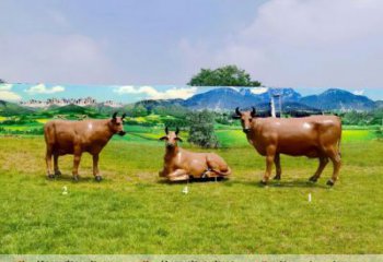 售樓處黃牛雕塑 商業(yè)街雕塑 動物擺件