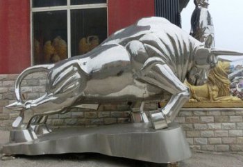 農村黃牛雕塑，廣場擺件，抽象工藝