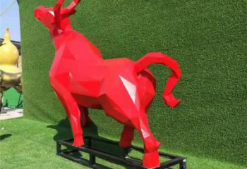 庭院黃牛雕塑廠家，現代小品，彩繪工藝