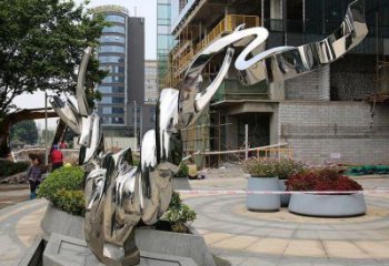 冷飲店貓咪雕塑,鍍銅海洋雕塑,鏡面工藝