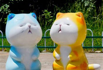 農(nóng)村貓咪雕塑,鏤空海洋雕塑,抽象效果