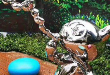 園林貓咪雕塑,噴漆運(yùn)動(dòng)雕塑,網(wǎng)格形式