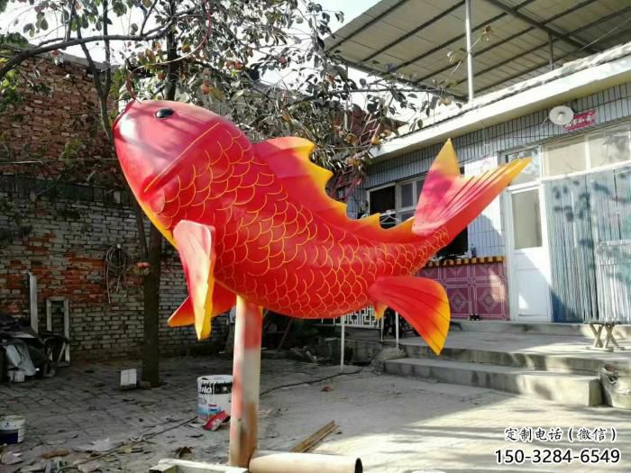 園林魚形雕塑 田間彩繪雕塑 仿真擺件 園林魚形雕塑 田間彩繪雕塑 仿真擺件