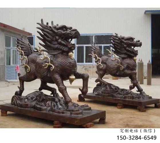 街道貔貅雕塑,鑄銅農耕雕塑,古銅效果 街道貔貅雕塑,鑄銅農耕雕塑,古銅效果