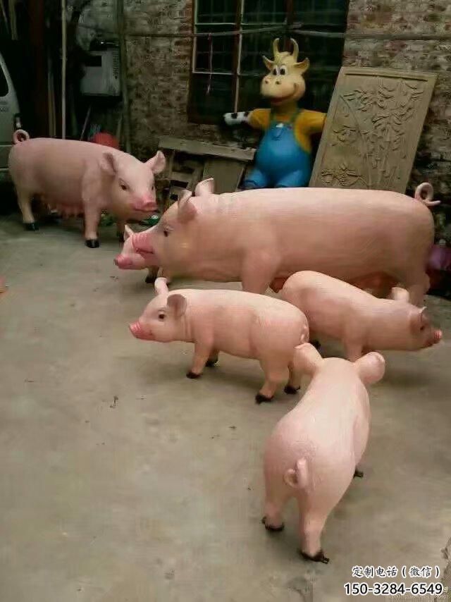 校園野豬雕塑，拉絲海洋雕塑，卡通主題