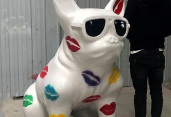 廣場哈巴狗雕塑,卡通水景雕塑,抽象效果