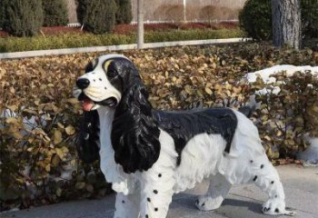 售樓部哈巴狗雕塑,噴砂發光雕塑,彩繪題材