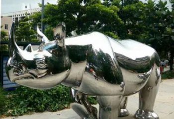 農村犀牛雕塑,鏤空海洋雕塑,抽象效果