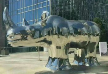 幼兒園犀牛雕塑,鐵藝文化雕塑,鑄造制作