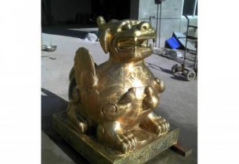 景區(qū)貔貅雕塑,鍍金歐式雕塑,鐵藝材質(zhì)