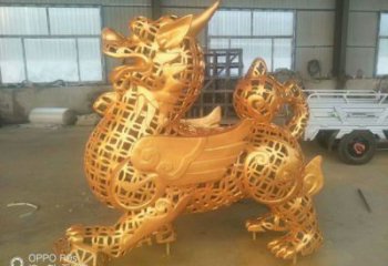 售樓部貔貅雕塑,噴砂發光雕塑,彩繪題材