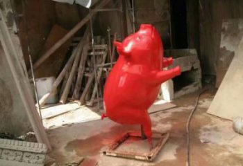 彩繪野豬雕塑，抽象主題，烤漆工藝制作