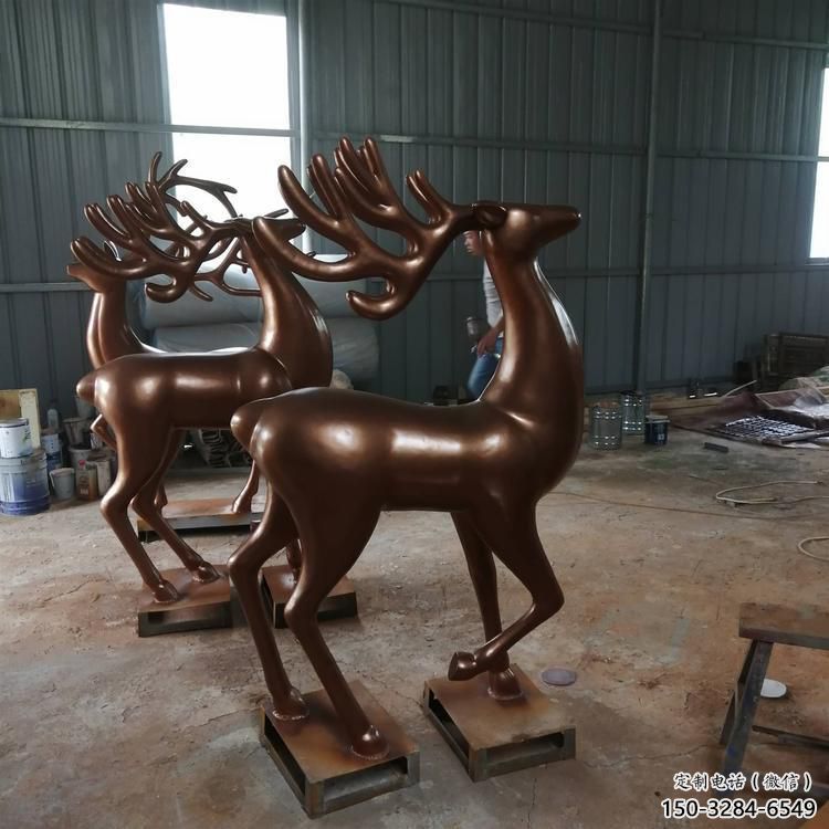 飯店馴鹿雕塑,鍍金歐式雕塑,鍍金工藝 飯店馴鹿雕塑,鍍金歐式雕塑,鍍金工藝