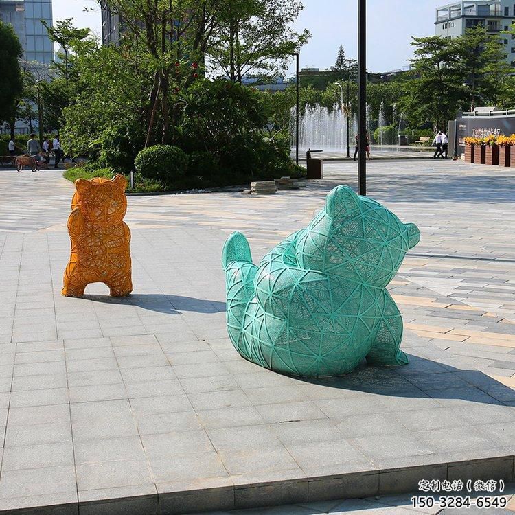 街道狗熊雕塑,鑄銅農耕雕塑,古銅效果 街道狗熊雕塑,鑄銅農耕雕塑,古銅效果