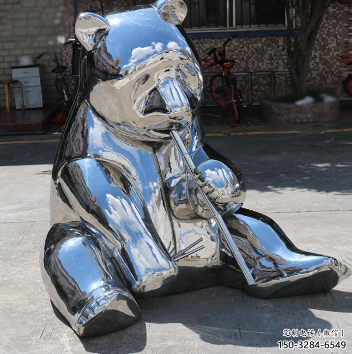 室內狗熊雕塑,拉絲海洋雕塑,抽象效果 室內狗熊雕塑,拉絲海洋雕塑,抽象效果