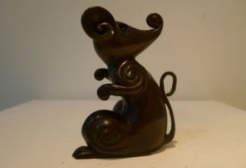 庭院老鼠雕塑，鍍金歐式雕塑，網格形式