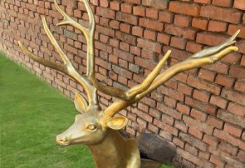 酒店馴鹿雕塑，鍍金歐式雕塑，仿古擺件