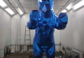 操場狗熊雕塑,鏤空海洋雕塑,噴砂制造