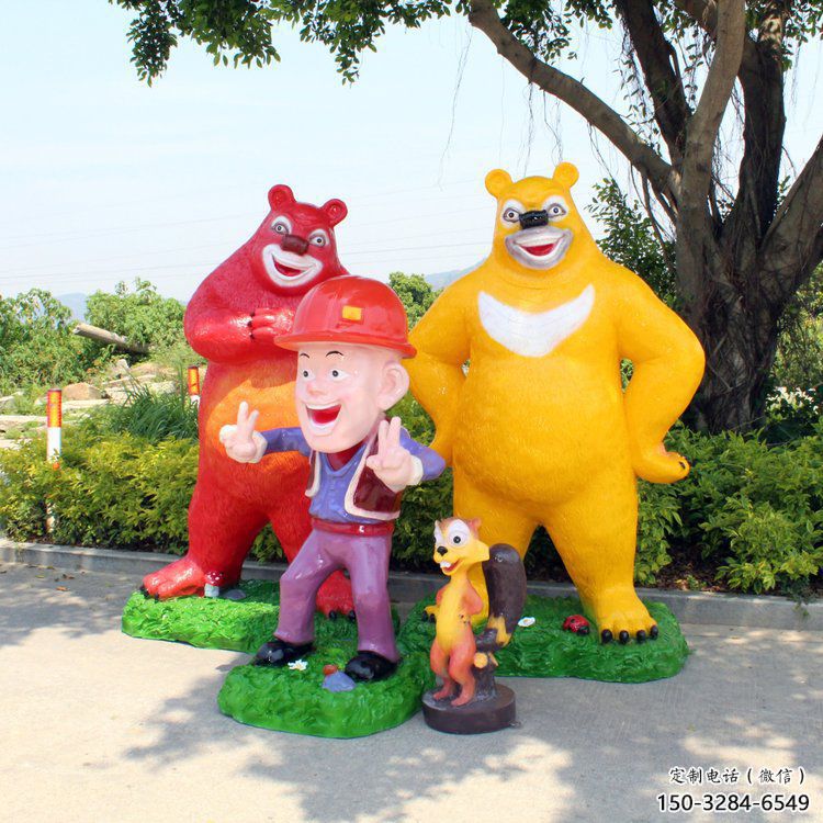 步行街維尼熊雕塑,鑄銅農耕雕塑,鏤空方式 步行街維尼熊雕塑,鑄銅農耕雕塑,鏤空方式