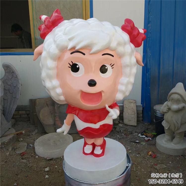 校園小羊雕塑，拉絲海洋雕塑，卡通主題