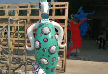 售樓部河馬雕塑,噴砂發光雕塑,彩繪題材