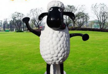 農(nóng)村小羊雕塑，鏤空海洋雕塑，抽象效果