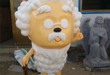 庭院小羊雕塑，鍍金歐式雕塑，卡通形式