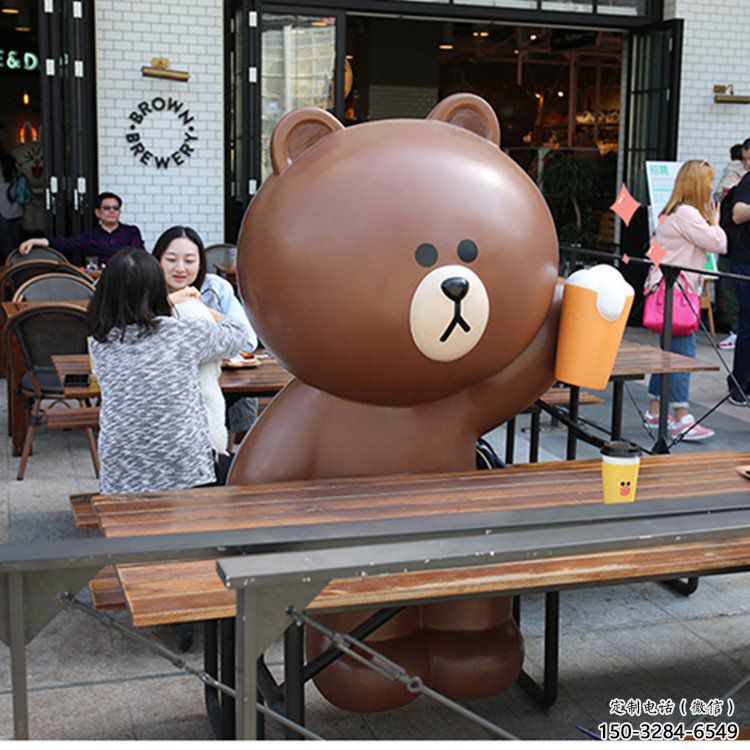 幼兒園布朗熊雕塑，鐵藝文化雕塑，鑄造制作