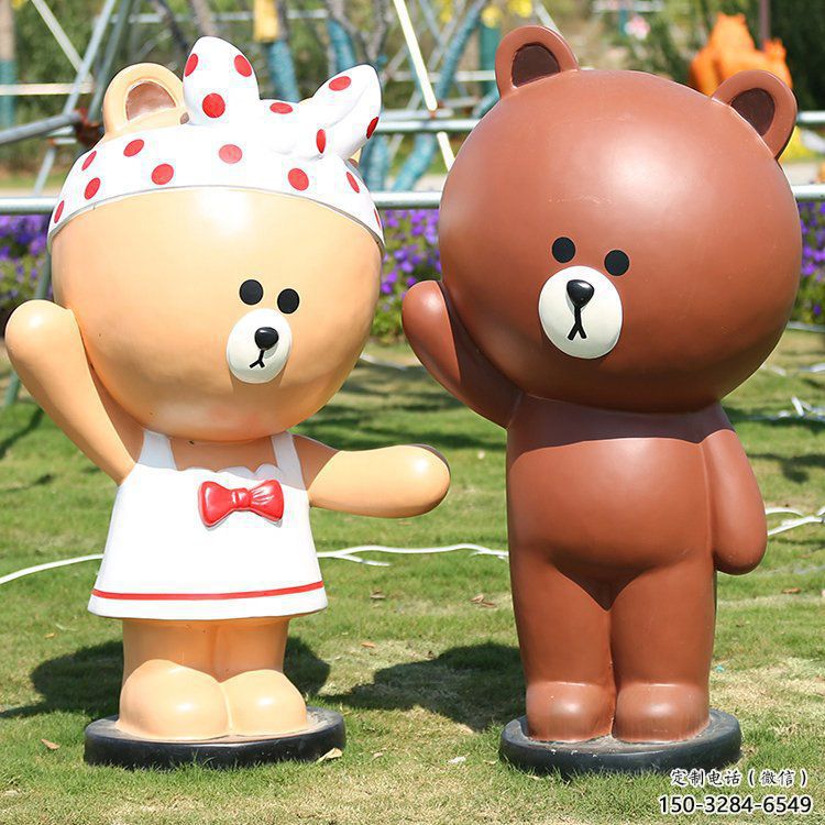 園林布朗熊雕塑,噴漆運動雕塑,彩繪形式 園林布朗熊雕塑,噴漆運動雕塑,彩繪形式