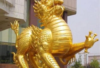 飯店麒麟雕塑，鍍金歐式雕塑，鍍金工藝