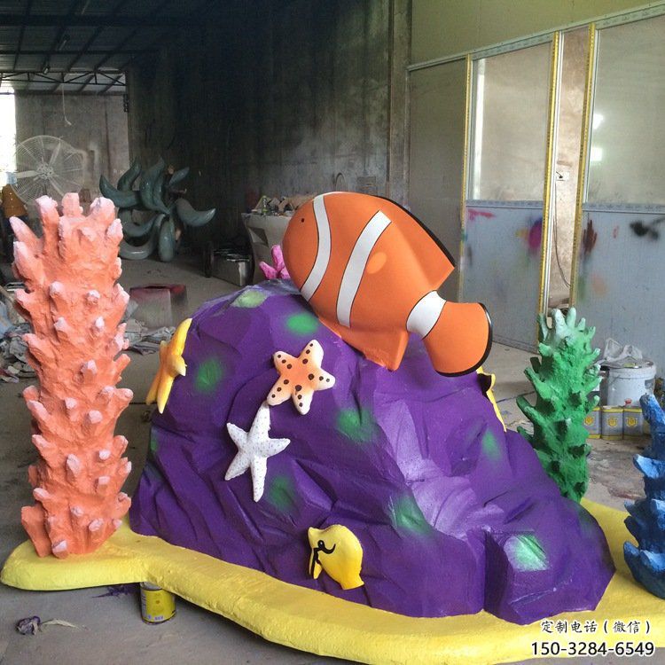 冷飲店珊瑚雕塑,鍍銅海洋雕塑,彩繪工藝 冷飲店珊瑚雕塑,鍍銅海洋雕塑,彩繪工藝