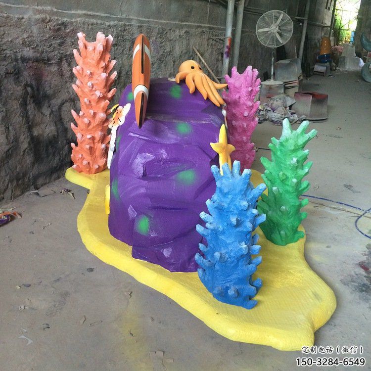 售樓部珊瑚雕塑制作，噴砂發光雕塑，彩繪題材