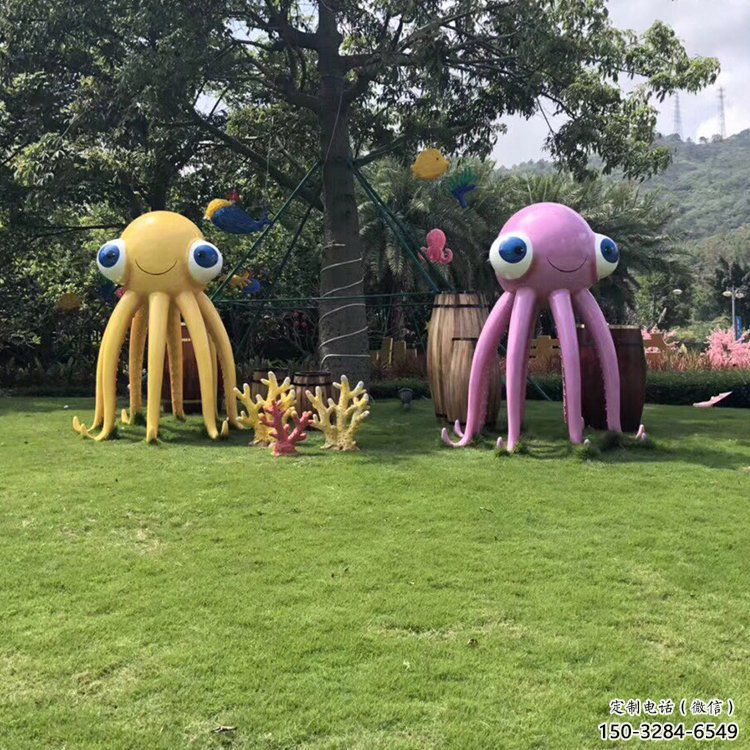 房地產(chǎn)烏賊雕塑，仿古動漫雕塑，噴砂制造