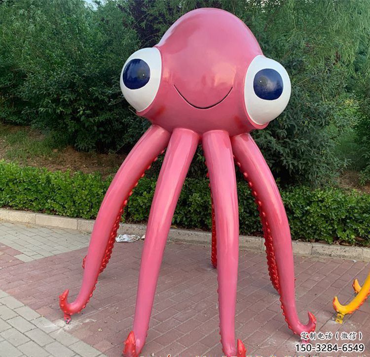 售樓部烏賊雕塑,噴砂發光雕塑,彩繪題材 售樓部烏賊雕塑,噴砂發光雕塑,彩繪題材