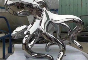 城市烏賊雕塑,網(wǎng)格體育雕塑,古銅效果