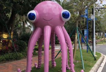 廣場烏賊雕塑，卡通水景雕塑，抽象效果