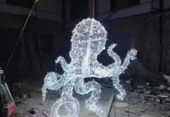 景區烏賊雕塑，鍍金歐式雕塑，鐵藝材質