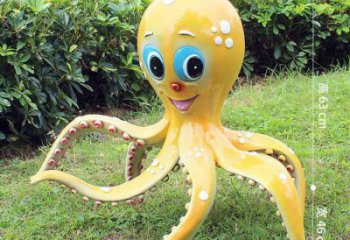 校園烏賊雕塑，拉絲海洋雕塑，卡通主題