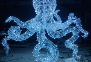 園林烏賊雕塑，噴漆運動雕塑，網格形式