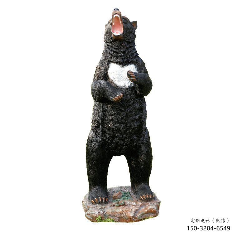售樓部黑熊雕塑，噴砂發光雕塑，彩繪題材