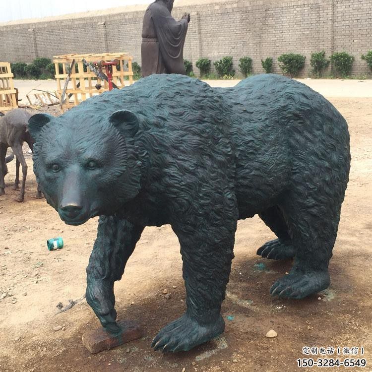 彩繪黑熊雕塑 仿真動(dòng)物雕塑 步行街?jǐn)[件