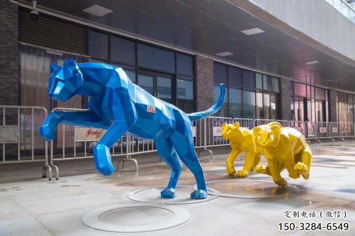 廣場獵豹雕塑,卡通水景雕塑,抽象效果 廣場獵豹雕塑,卡通水景雕塑,抽象效果