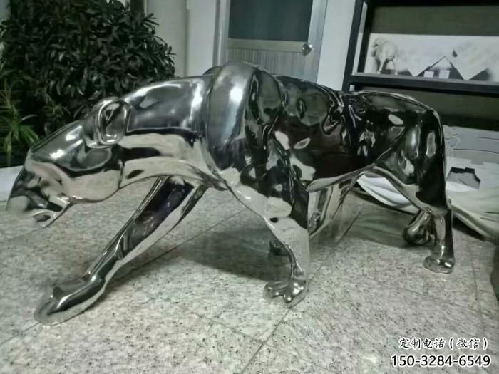 冷飲店獵豹雕塑,鍍銅動物雕塑,鏡面工藝 冷飲店獵豹雕塑,鍍銅動物雕塑,鏡面工藝