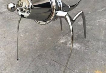 城市蝗蟲雕塑,鏡面昆蟲雕塑,鏡面效果