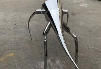 校園蝗蟲(chóng)雕塑，鏡面拋光雕塑，昆蟲(chóng)主題
