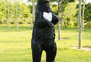 室內黑熊雕塑，拉絲動物雕塑，抽象效果