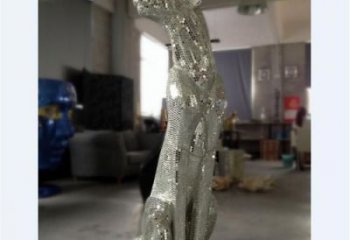動物館獵豹雕塑,鍍銅動物雕塑,鍍銅工藝