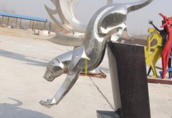 公園獵豹雕塑,噴砂發(fā)光雕塑,鍛造工藝