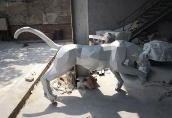 售樓部獵豹雕塑,噴砂發光雕塑,彩繪題材